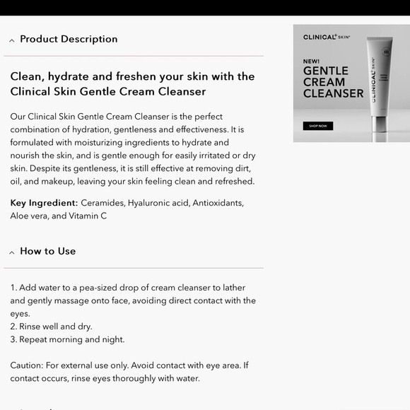 NWT NEW CLINICAL SKIN GENTLE CLEANSER FACIAL WASH Ceramides Hyaluronic Acid - Picture 5 of 11